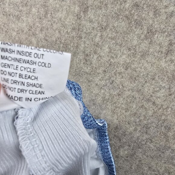 Womens 4XL Denim Look Flared Pants Light Blue Polyester Stripe Detail - Picture 4 of 6